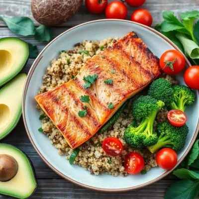 Grilled Salmon with Quinoa